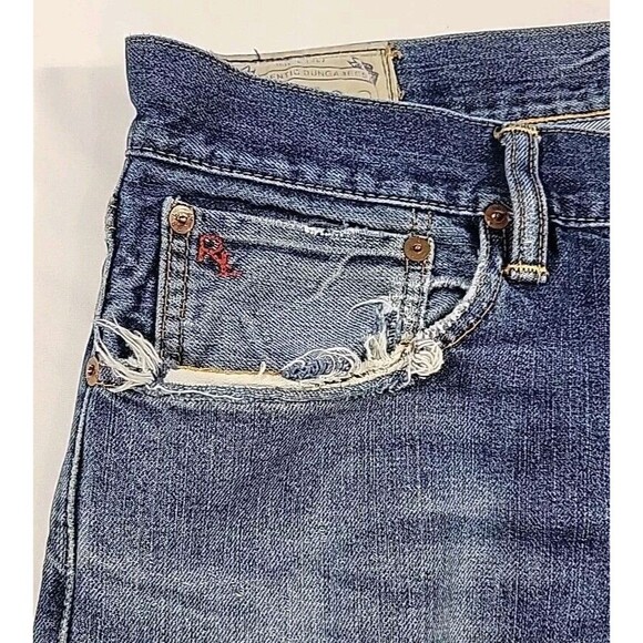 Polo Ralph Lauren Jeans Men’s Varick Slim Straight 36X30 Medium Wash Distressed - Picture 3 of 16